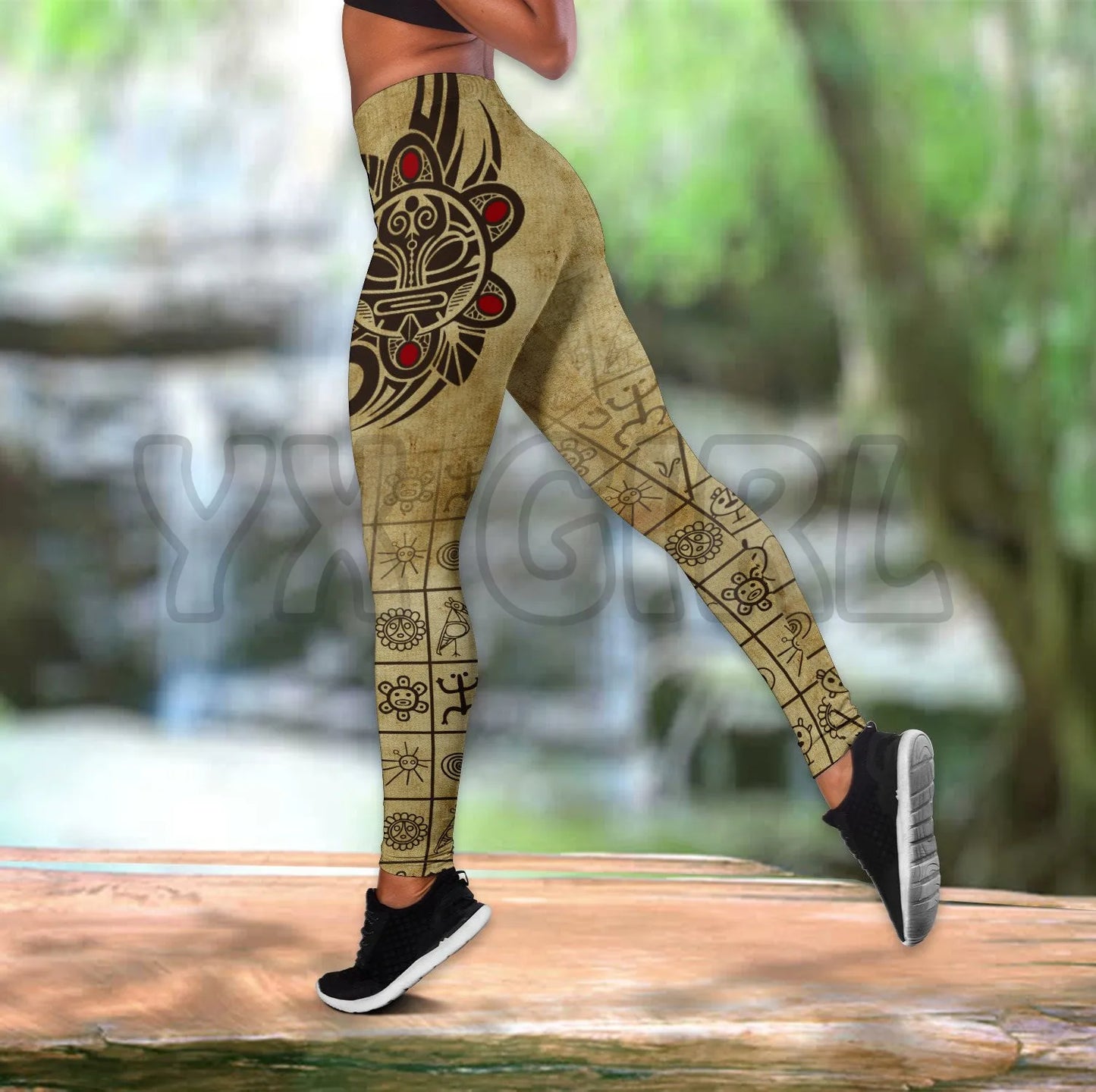 Puerto Rico With Skull 3D Printed Tank Top+Legging Combo Outfit Yoga Fitness Legging Women
