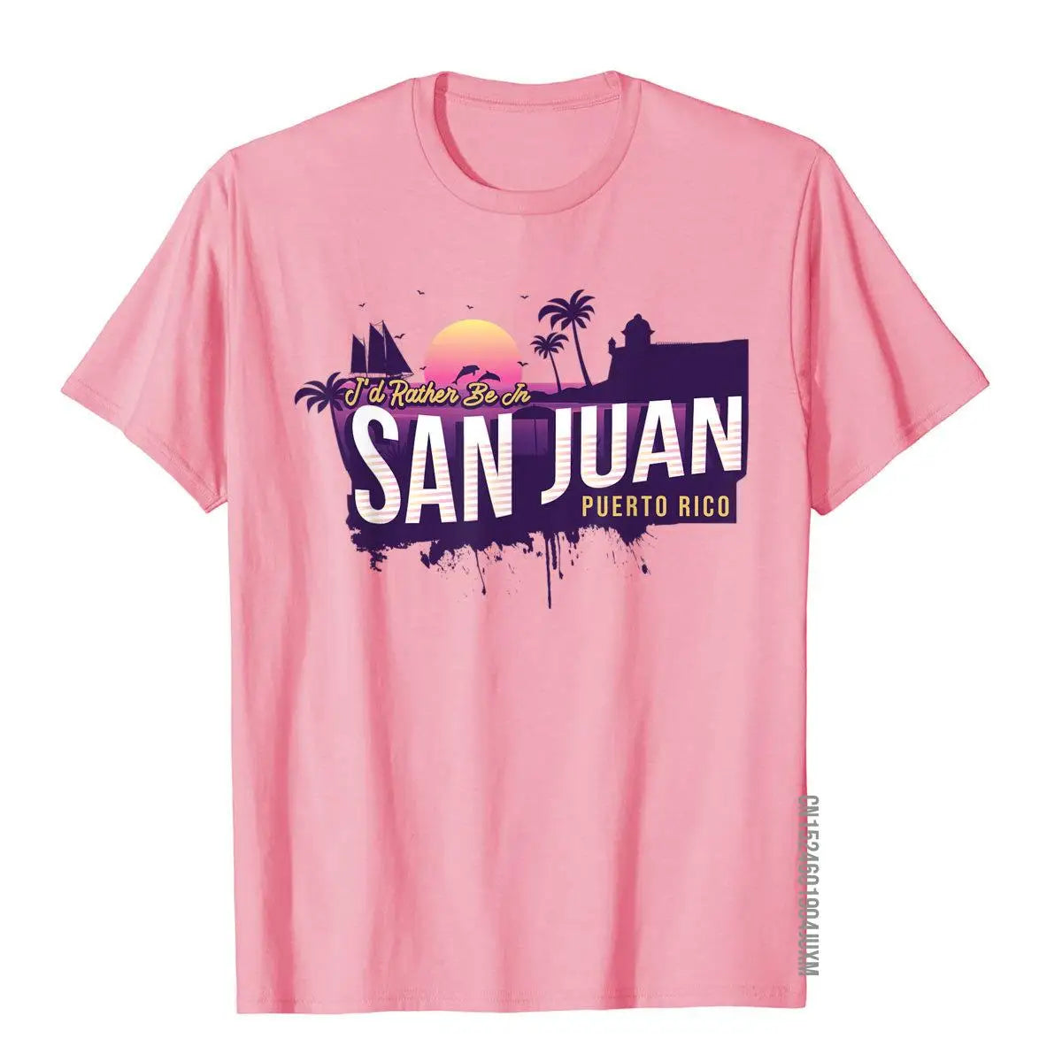 I'd Rather Be In San Juan Puerto Rico Vintage Souvenir T-Shirt Birthday Tops Shirt For Men Cheap Cotton Top T-Shirts Printed