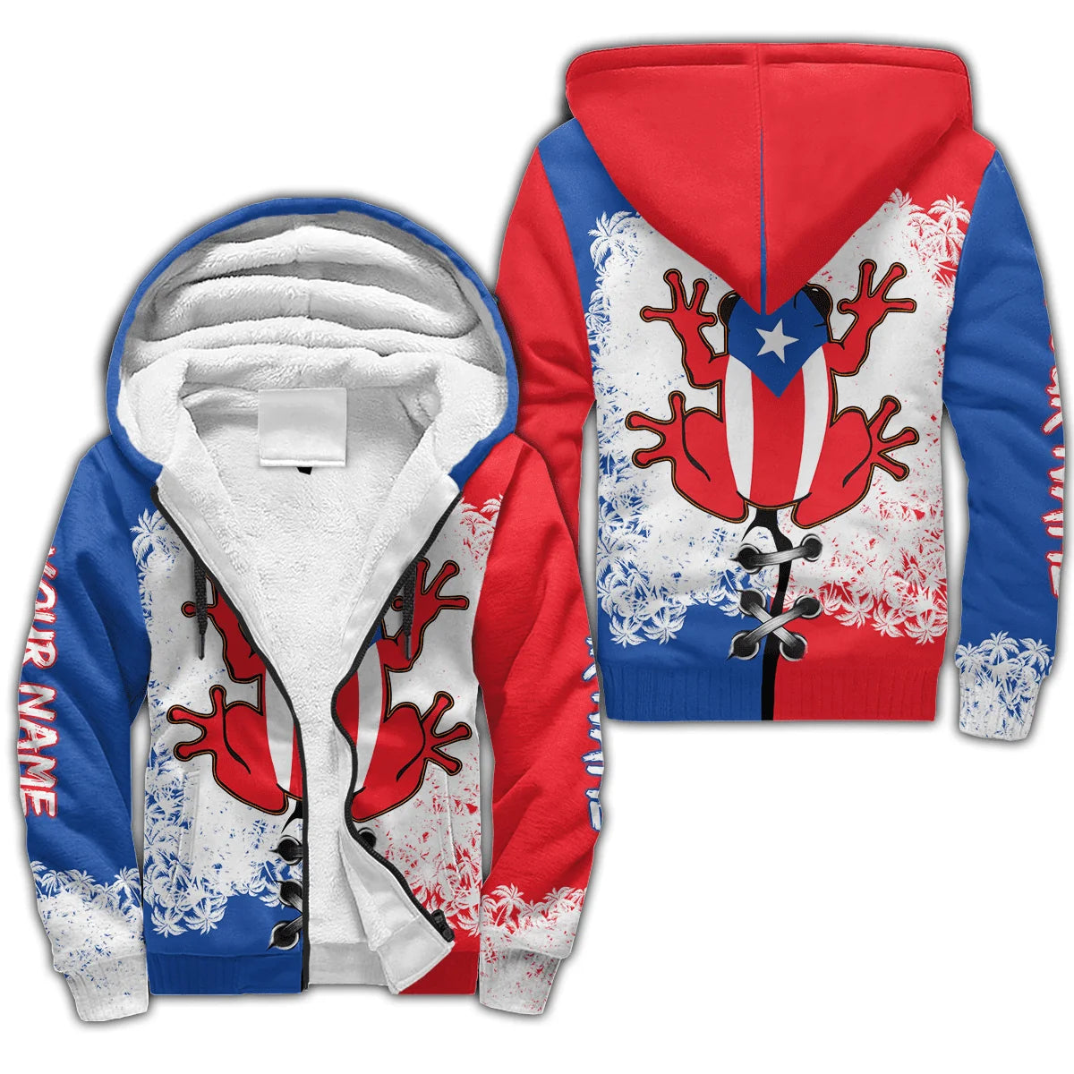 Tessffel Country Puerto Rico Caribbean Sea Camo Tattoo Flag 3DPrint Men/Women Funny Winter Coat Fleece Hoodies Casual Jacket A1