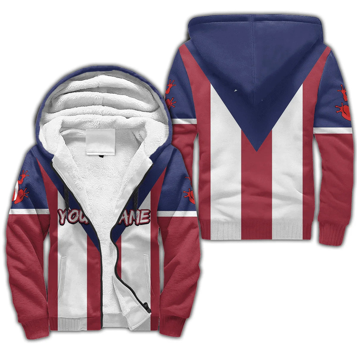 Tessffel Country Puerto Rico Caribbean Sea Camo Tattoo Flag 3DPrint Men/Women Funny Winter Coat Fleece Hoodies Casual Jacket A1