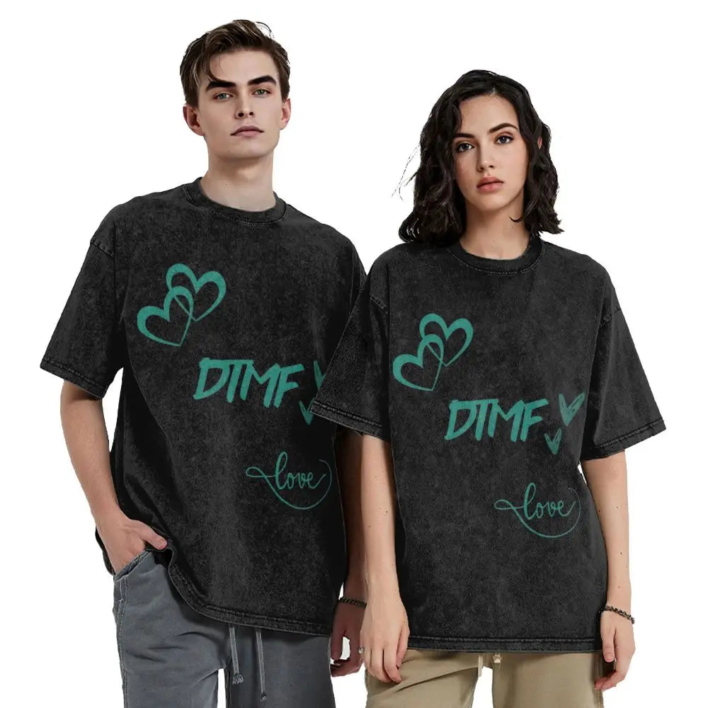 Washed T Shirts DTMF DeBi TiRAR MaS FOToS Bad-Bunnys Hip Hop T-Shirt Harajuku Streetwear Cotton Printed Tops Tees Men Women