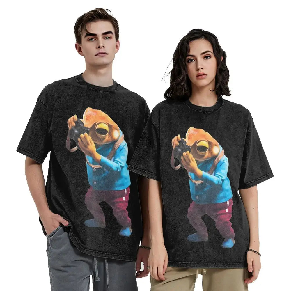 Washed T Shirts DTMF DeBi TiRAR MaS FOToS Bad-Bunnys Hip Hop T-Shirt Harajuku Streetwear Cotton Printed Tops Tees Men Women