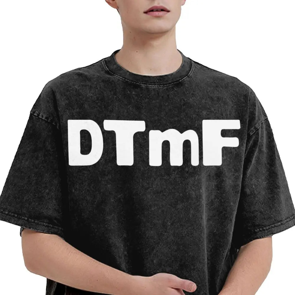 Washed T Shirts DTMF DeBi TiRAR MaS FOToS Bad-Bunnys Hip Hop T-Shirt Harajuku Streetwear Cotton Printed Tops Tees Men Women