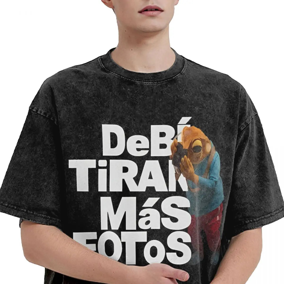 Washed T Shirts DTMF DeBi TiRAR MaS FOToS Bad-Bunnys Hip Hop T-Shirt Harajuku Streetwear Cotton Printed Tops Tees Men Women