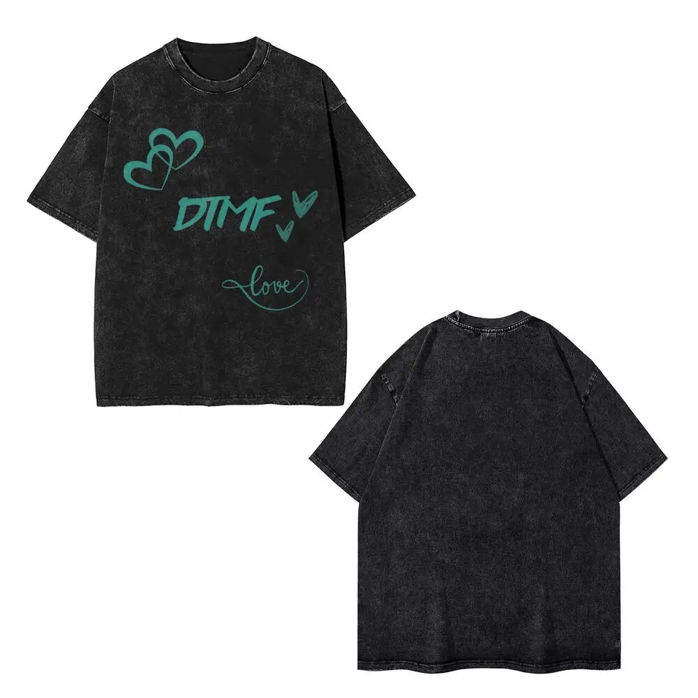 Washed T Shirts DTMF DeBi TiRAR MaS FOToS Bad-Bunnys Hip Hop T-Shirt Harajuku Streetwear Cotton Printed Tops Tees Men Women