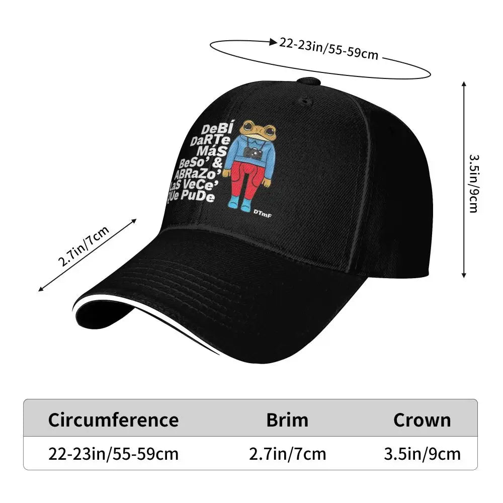 Men Women Bads Bunnys DTMF Debi Tirar Mas Fotos 2025 Album Hats Cool Baseball Cap Sun Hat Travel Headewear Adjustable