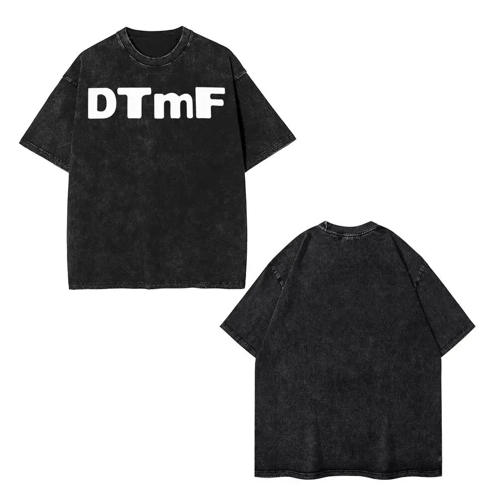 Washed T Shirts DTMF DeBi TiRAR MaS FOToS Bad-Bunnys Hip Hop T-Shirt Harajuku Streetwear Cotton Printed Tops Tees Men Women