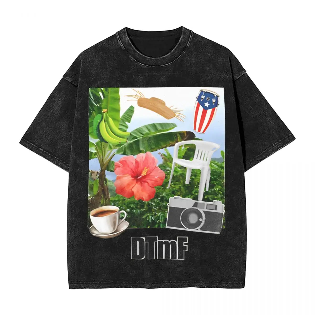 Washed T Shirts DTMF DeBi TiRAR MaS FOToS Bad-Bunnys Hip Hop T-Shirt Harajuku Streetwear Cotton Printed Tops Tees Men Women