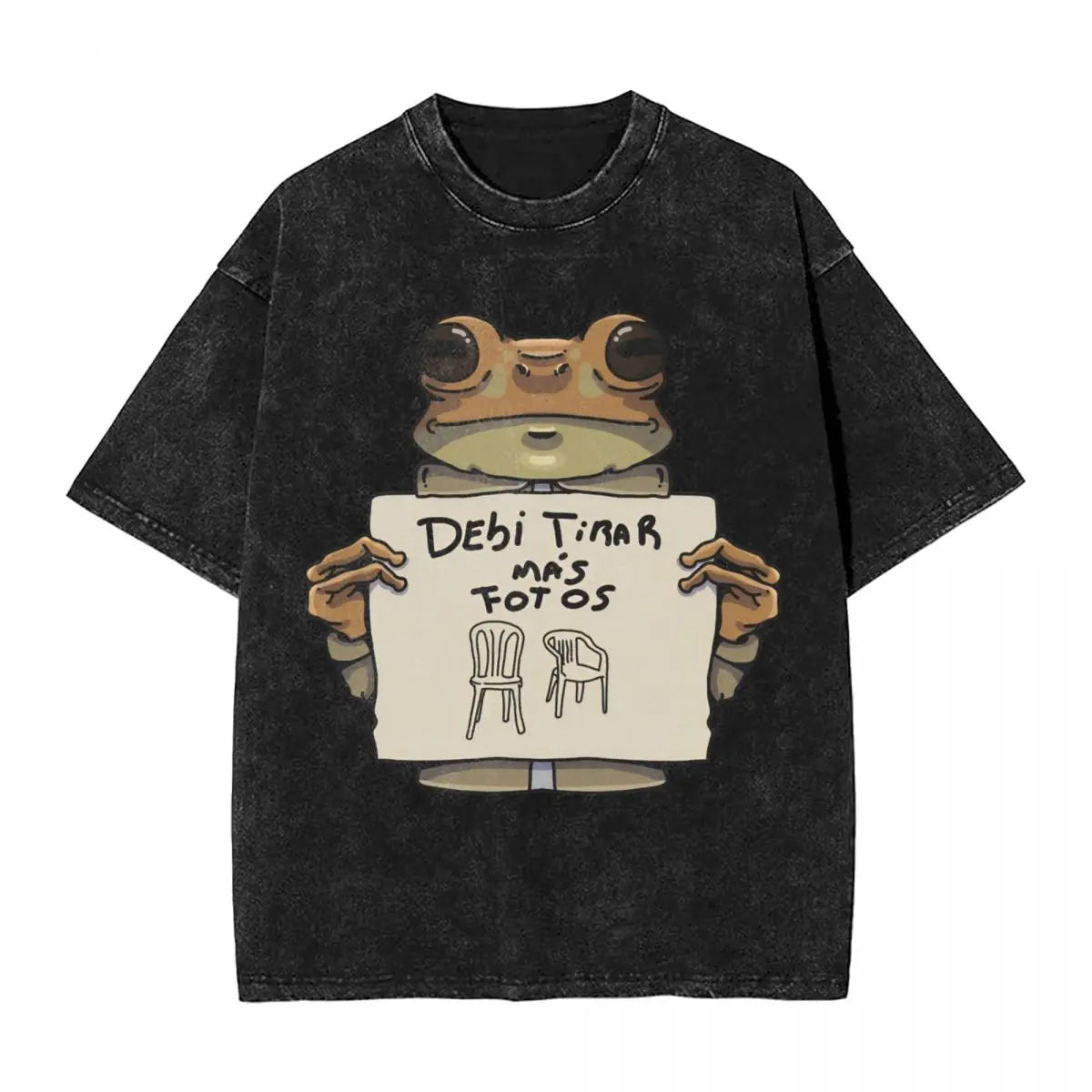Washed T Shirts DTMF DeBi TiRAR MaS FOToS Bad-Bunnys Hip Hop T-Shirt Harajuku Streetwear Cotton Printed Tops Tees Men Women