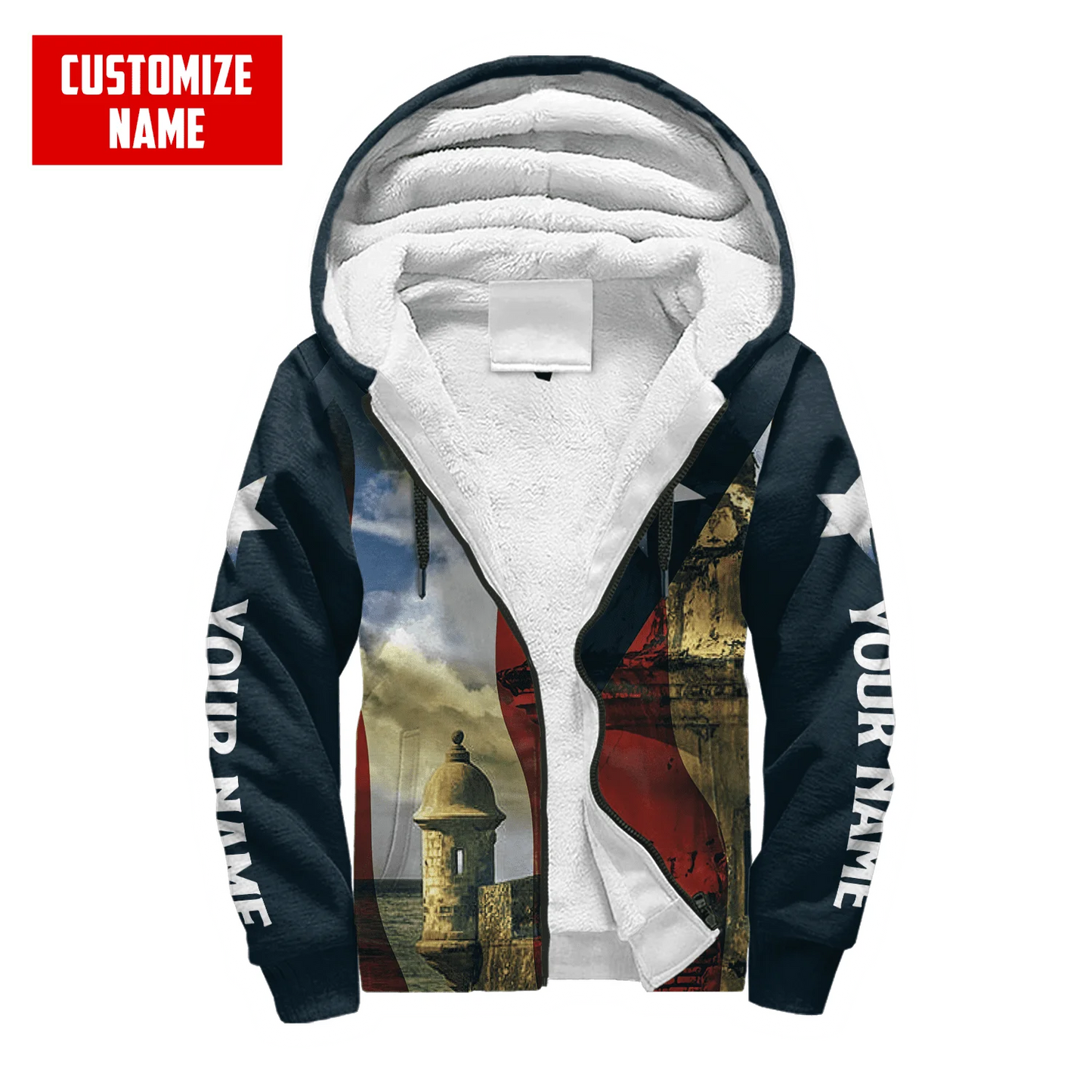 Tessffel Country Puerto Rico Caribbean Sea Camo Tattoo Flag 3DPrint Men/Women Funny Winter Coat Fleece Hoodies Casual Jacket A1