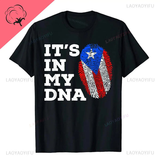 Vintage Puerto Rico Pride Man T-Shirt Puerto Rican Boricua DNA Popular Men T Shirt Cotton Shirt Printed on Christmas Clothing