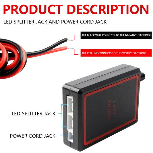 4 In 1 Red Blue Emergency Strobe Lights Police Lights 12V With Wireless Remote Control Flash Grille Light for Cars Truck Van SUV